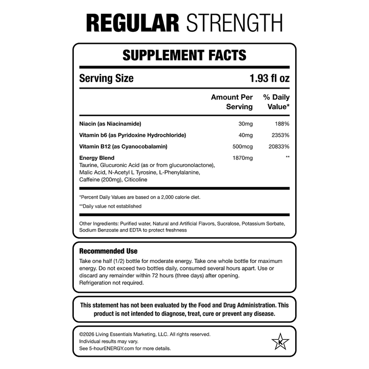 5-hour Energy Grape Flavor Regular Strength 5-hour ENERGY Shots