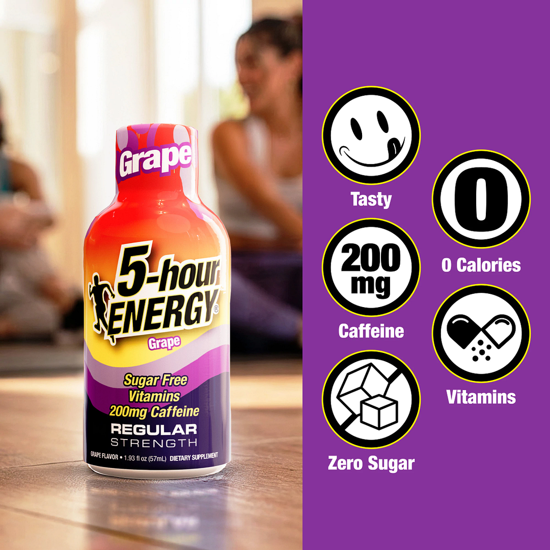 5-hour Energy Grape Flavor Regular Strength 5-hour ENERGY Shots