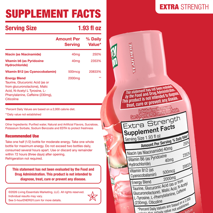 5-hour Energy Strawberry Watermelon Flavor Extra Strength 5-hour ENERGY Shots