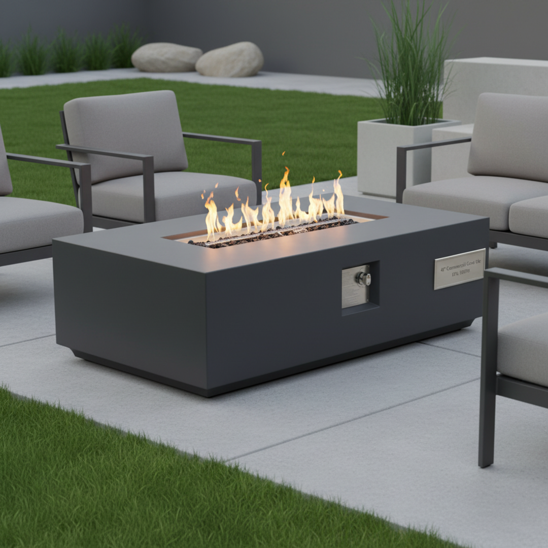 Volon Modern Rectangular Fire Pit Table