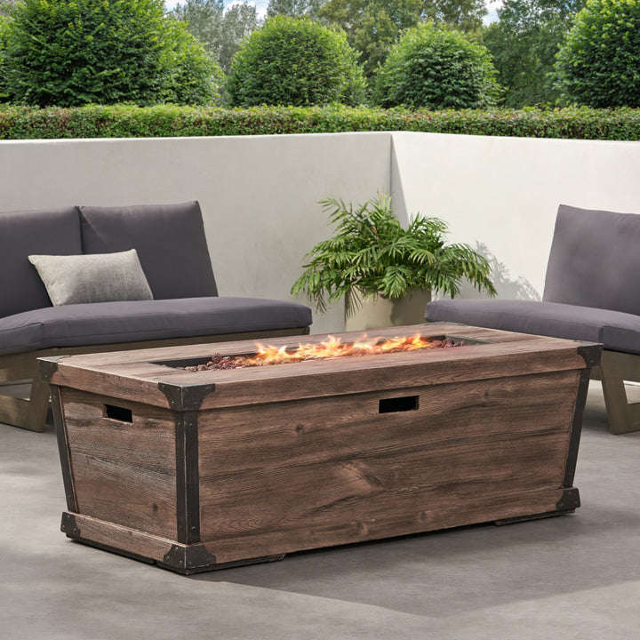 56" Outdoor Patio Rectangle Gas Burning MgO Fire Pit