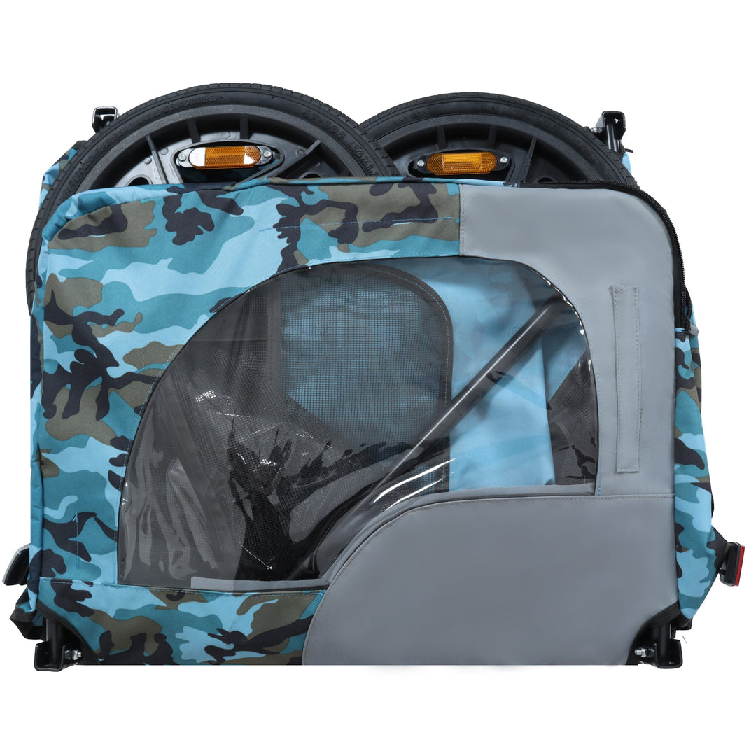 Outdoor Heavy Duty Collapsible Pet Bike Trailer with 16-Inch Wheels