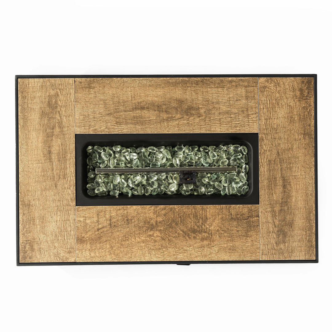 32" Propane Gas Fire Pit Table with Propane Tank Cover - Dark Gray