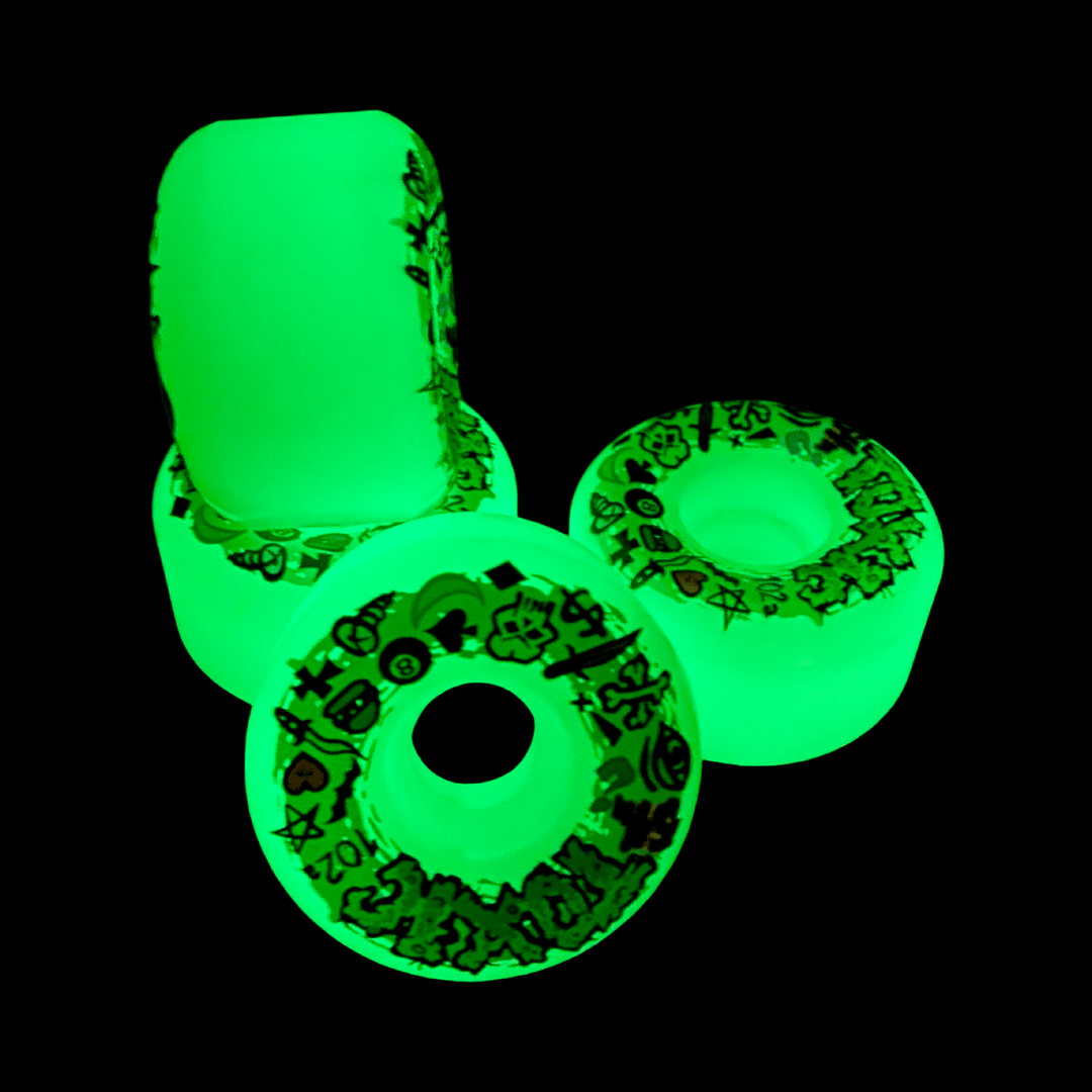 Toxic Team Glow-in-the-Dark Skateboard Wheels 54mm