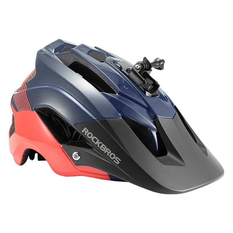 ROCKBROS cycling helmet with GoPro holder and safety features