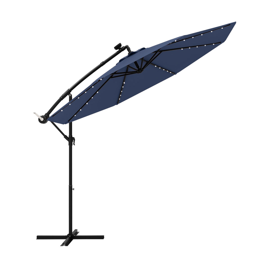 10 Feet Solar LED Offset Umbrella for Patio with 40 Lights