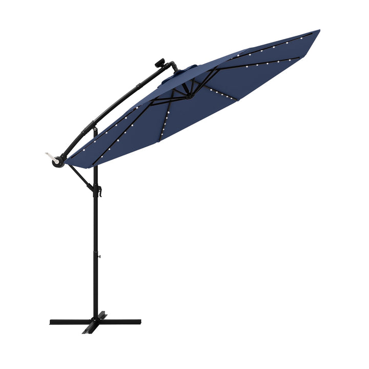 10 Feet Solar LED Offset Umbrella for Patio with 40 Lights