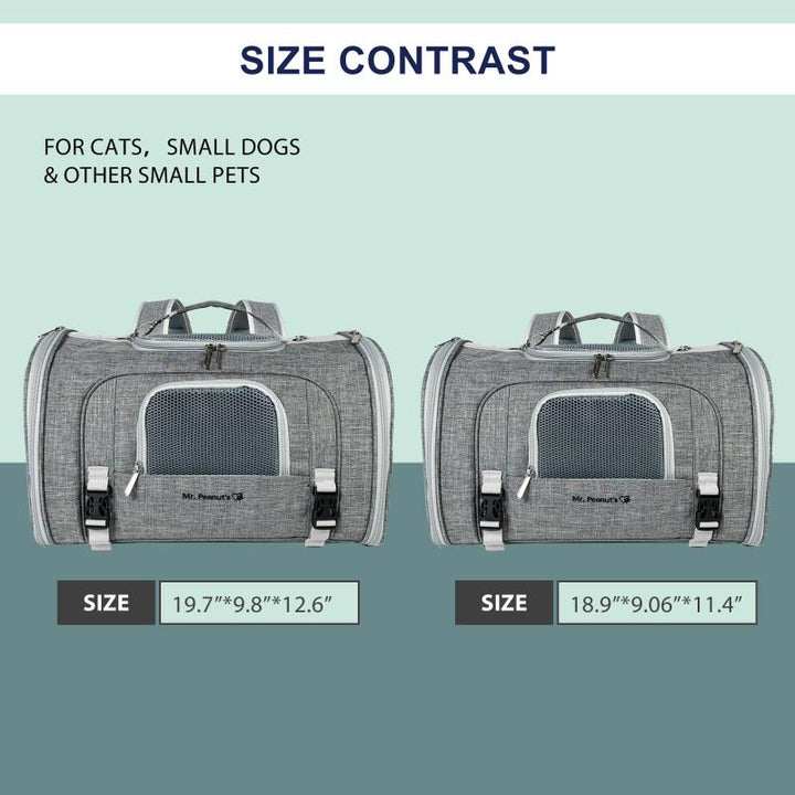 Mr. Peanut's Monterey Series Airline Compliant Horizontal Backpack Pet Carrier