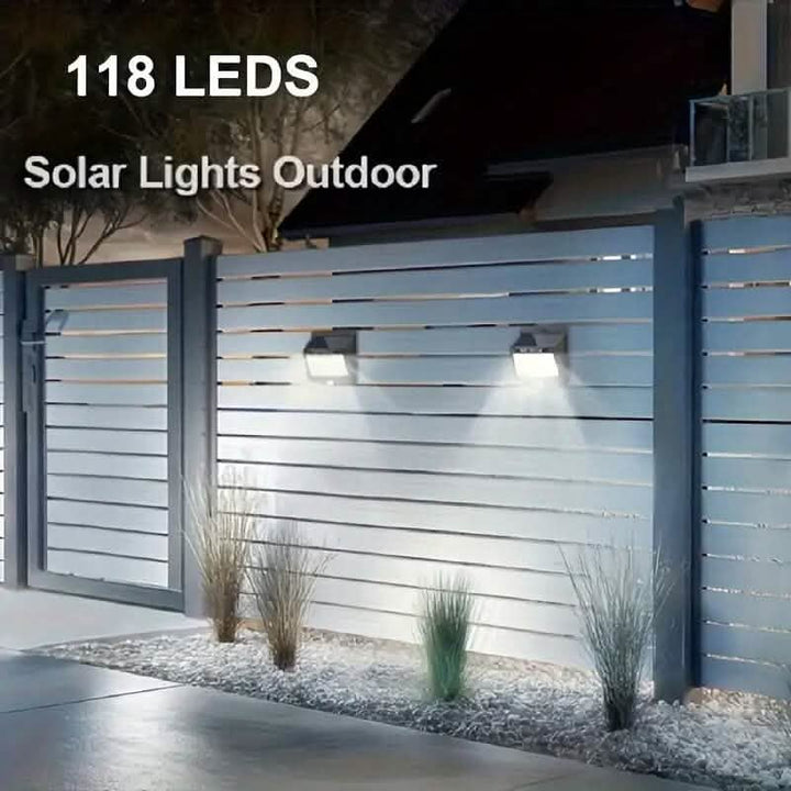 118 LED Solar Security Outdoor Lights for Enhanced Safety