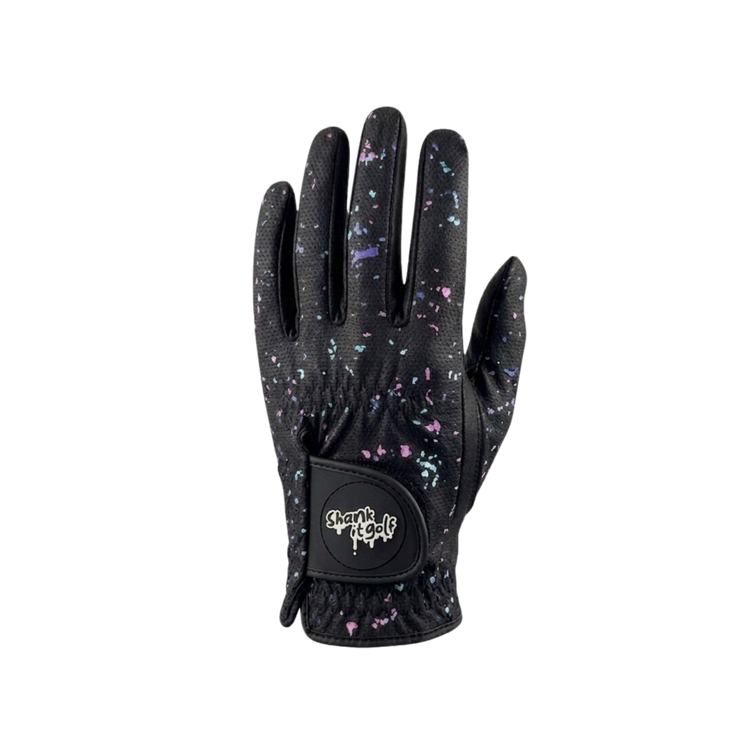 Shank it Golf Black Paint Splatter Golf Glove