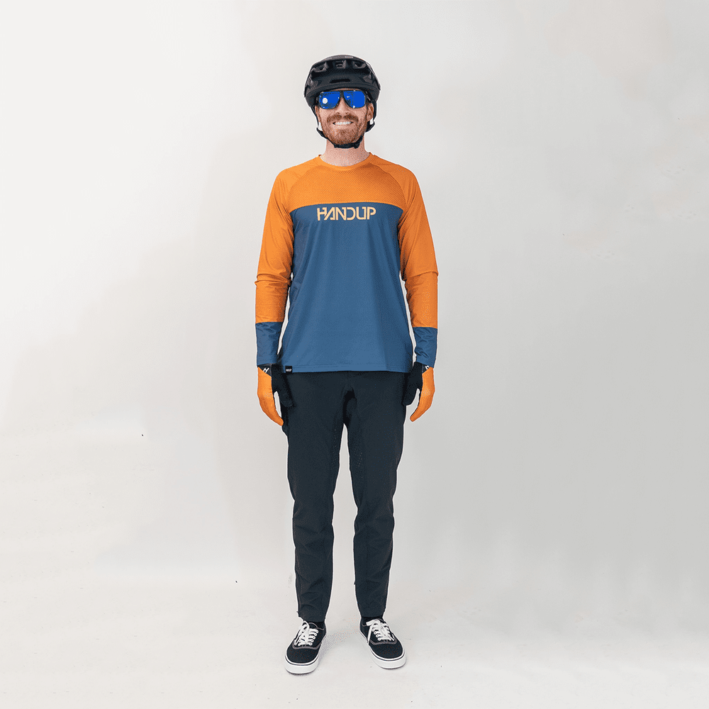 Handup Long Sleeve VenTop Jersey - Burning Orange/Slate Grey