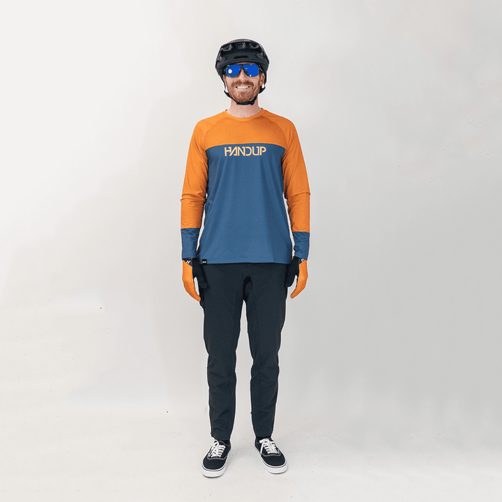Handup Long Sleeve VenTop Jersey - Burning Orange/Slate Grey