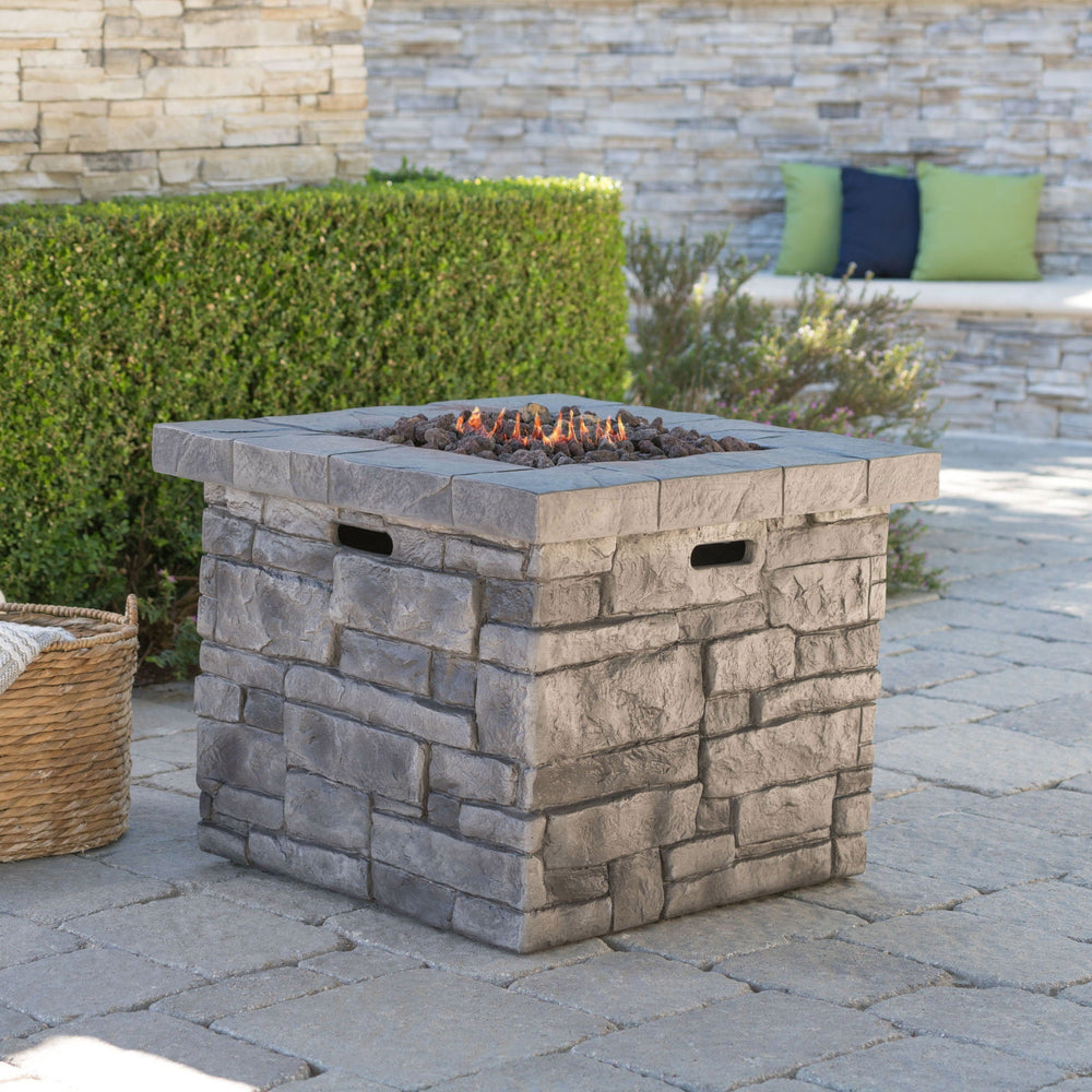 Outdoor Propane Fire Pit 40,000 BTU - Gray Finish