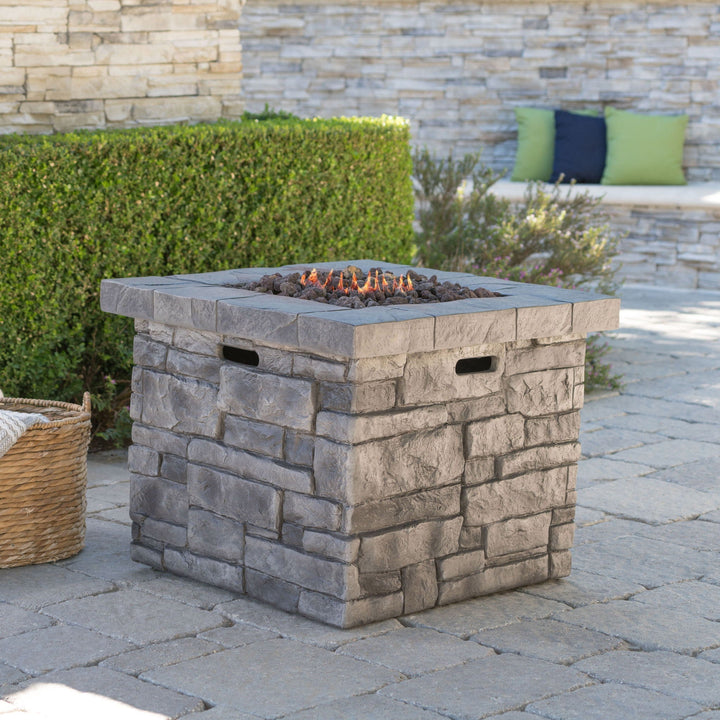 Outdoor Propane Fire Pit 40,000 BTU - Gray Finish