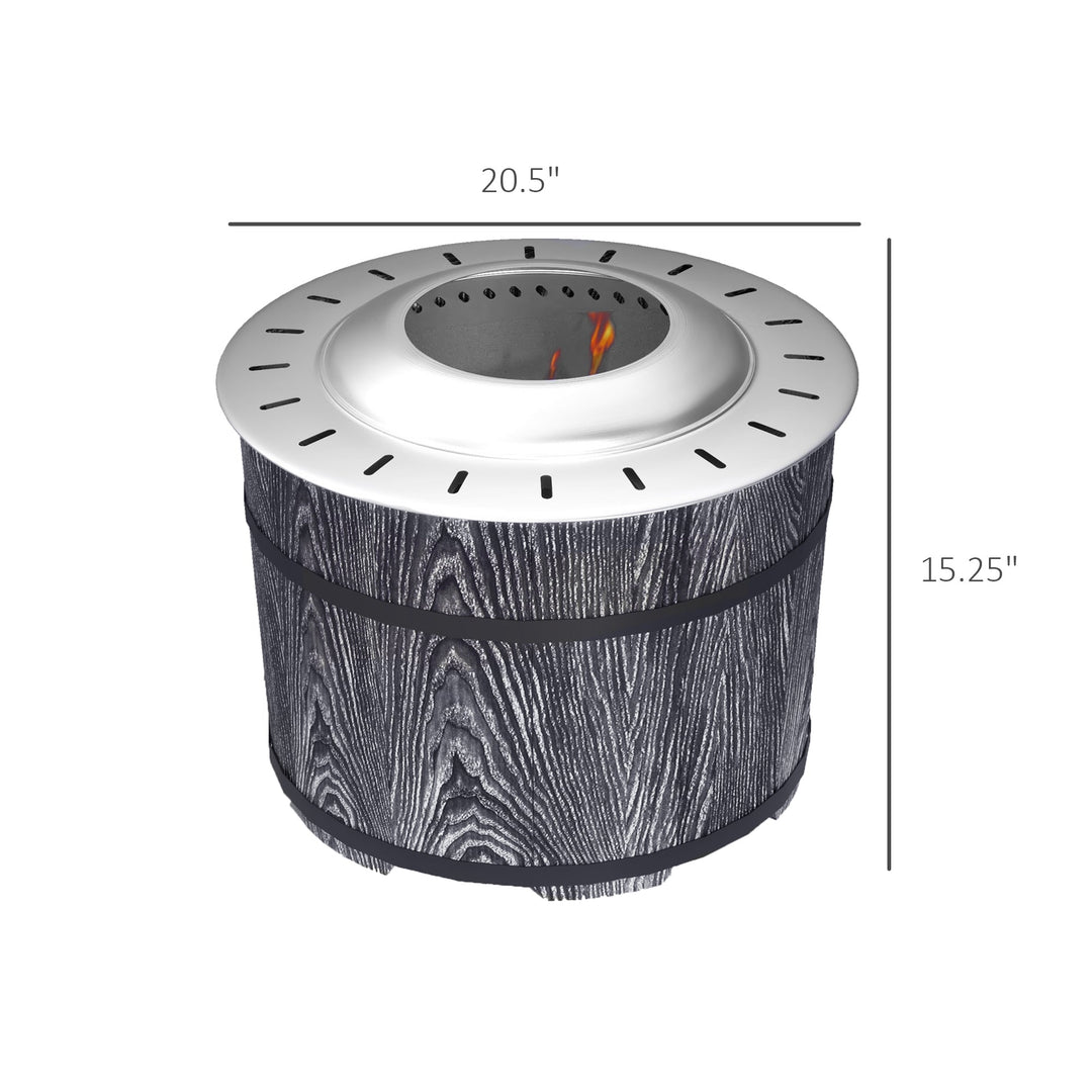 Smokeless Fire Pit with Fireproof Mat, 20' Barrel Style Portable Wood Burning Firepit