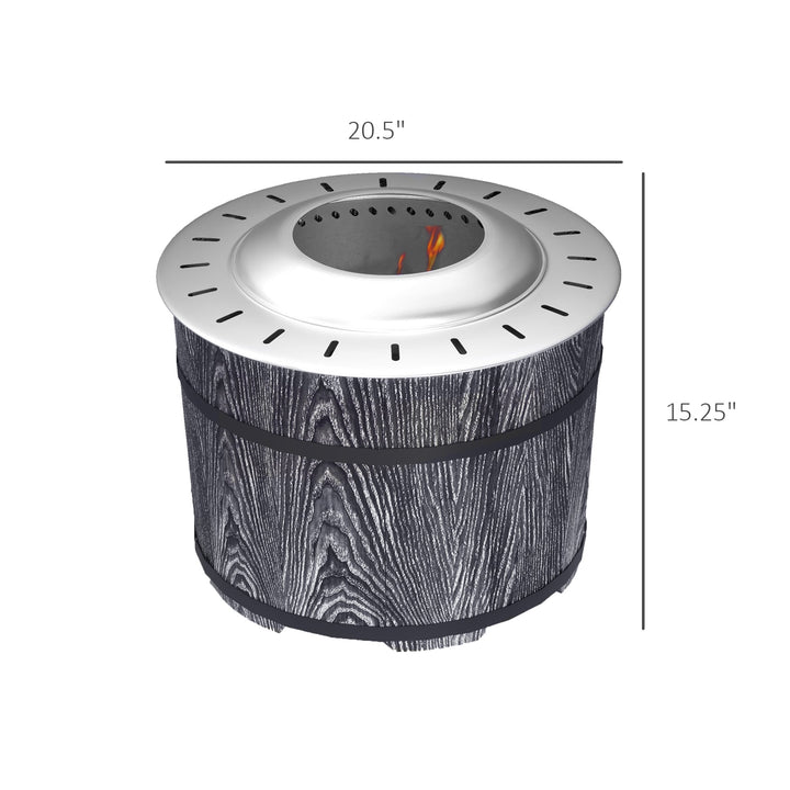 Smokeless Fire Pit with Fireproof Mat, 20' Barrel Style Portable Wood Burning Firepit