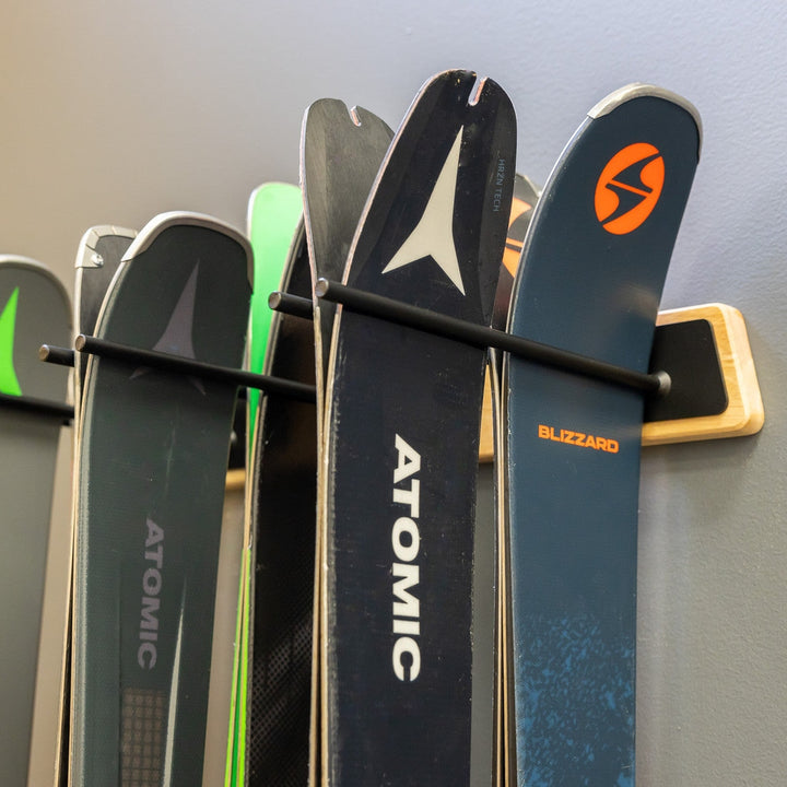BLAT Wood Ski Storage Rack for 6 Pairs of Skis