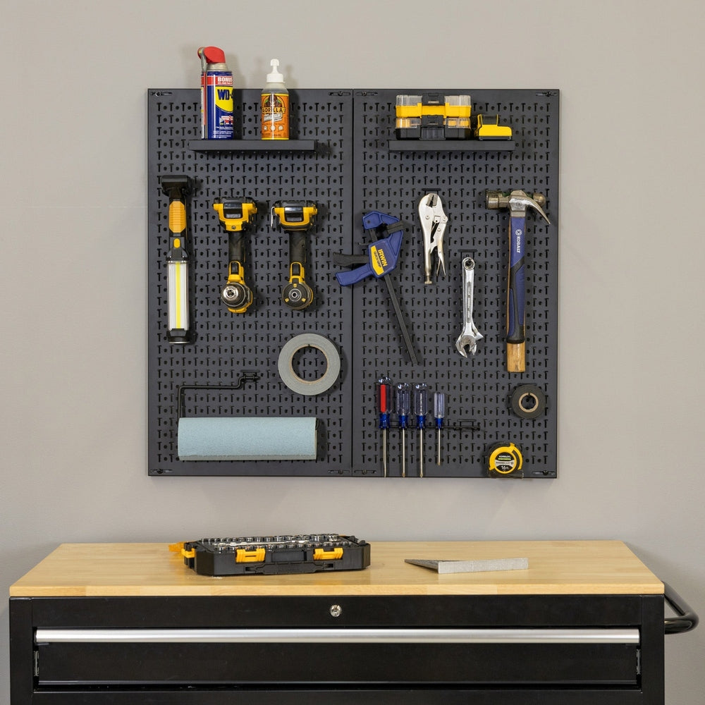 34" x 32" Pegboard with 13 Attachments for Tools