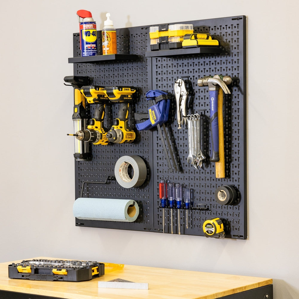 34" x 32" Pegboard with 13 Attachments for Tools