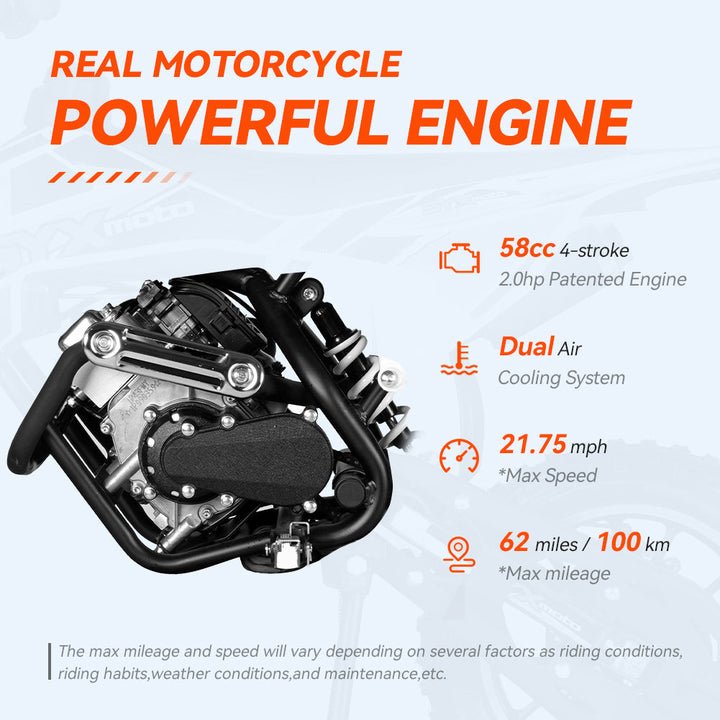 58cc 4-Stroke Mini Dirt Bike for Kids - SYX MOTO
