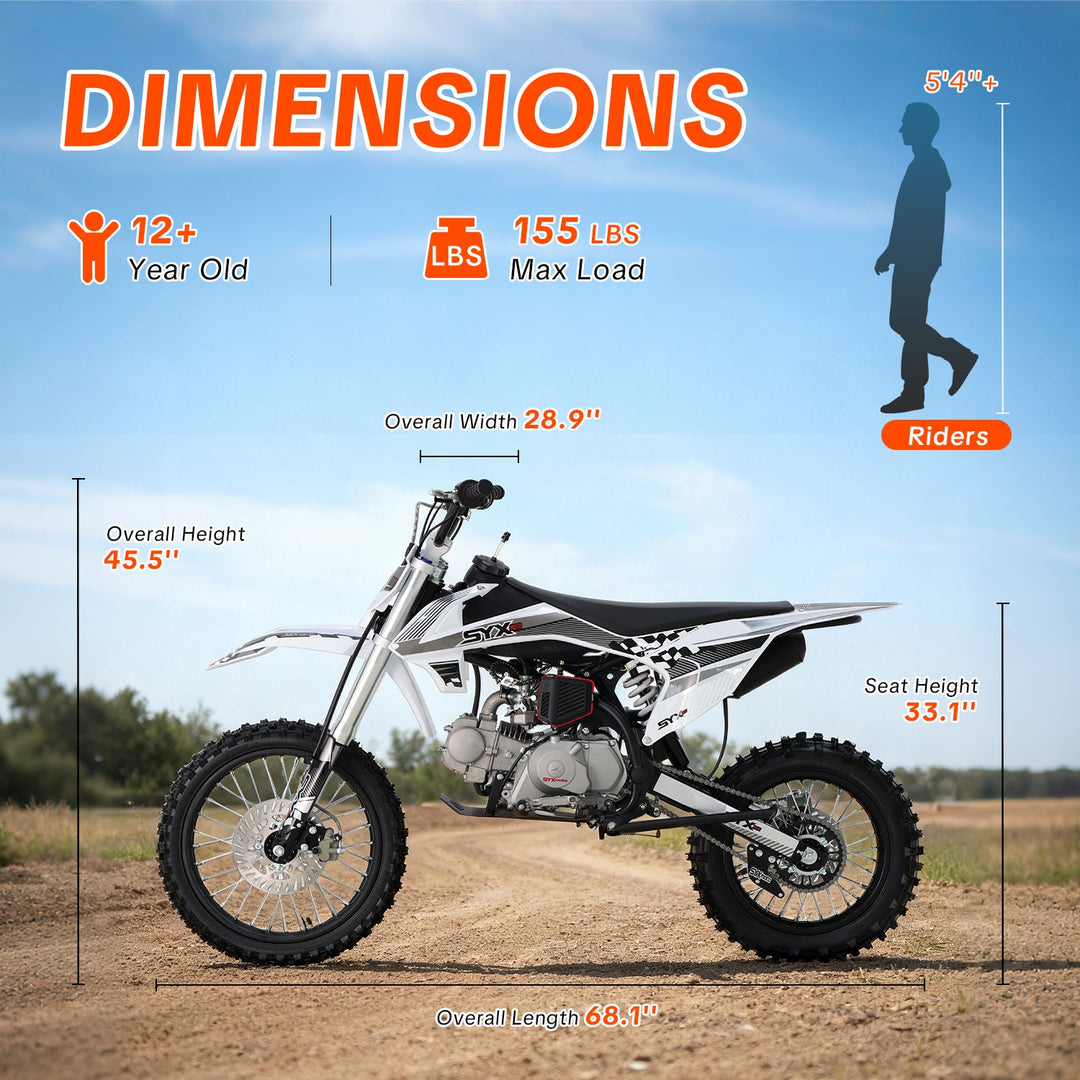 SYX MOTO K1 125cc Off-Road Dirt Bike for Teens & Adults