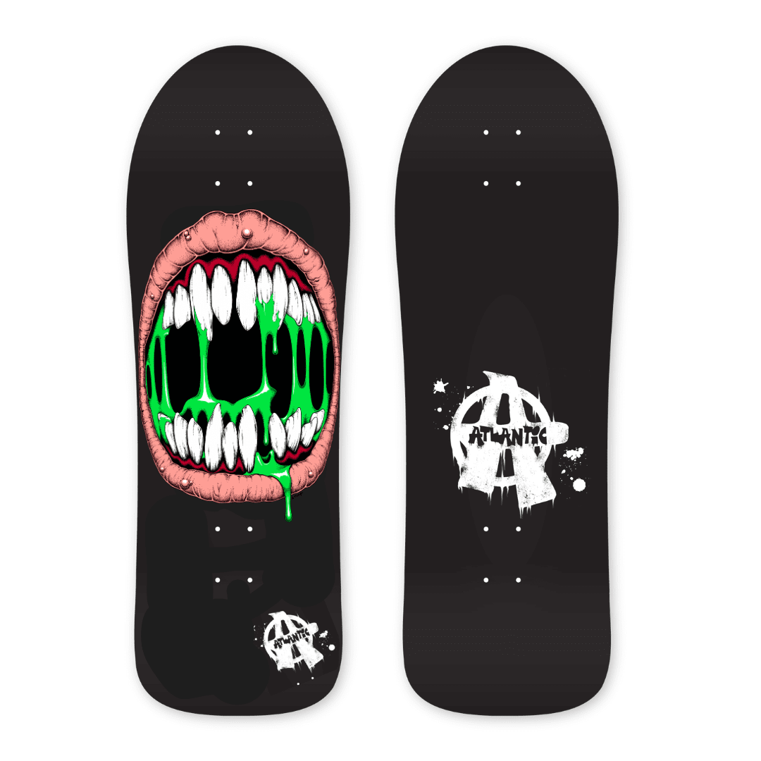 Hand-Painted Skateboard Deck - Slime Mouth Edition