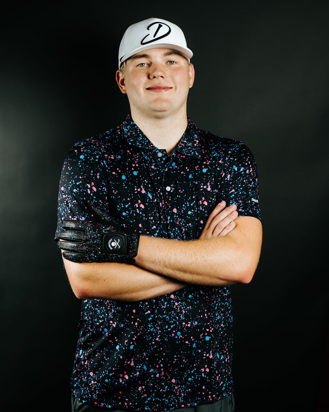 Shank it Golf Paint Splatter Polo Black