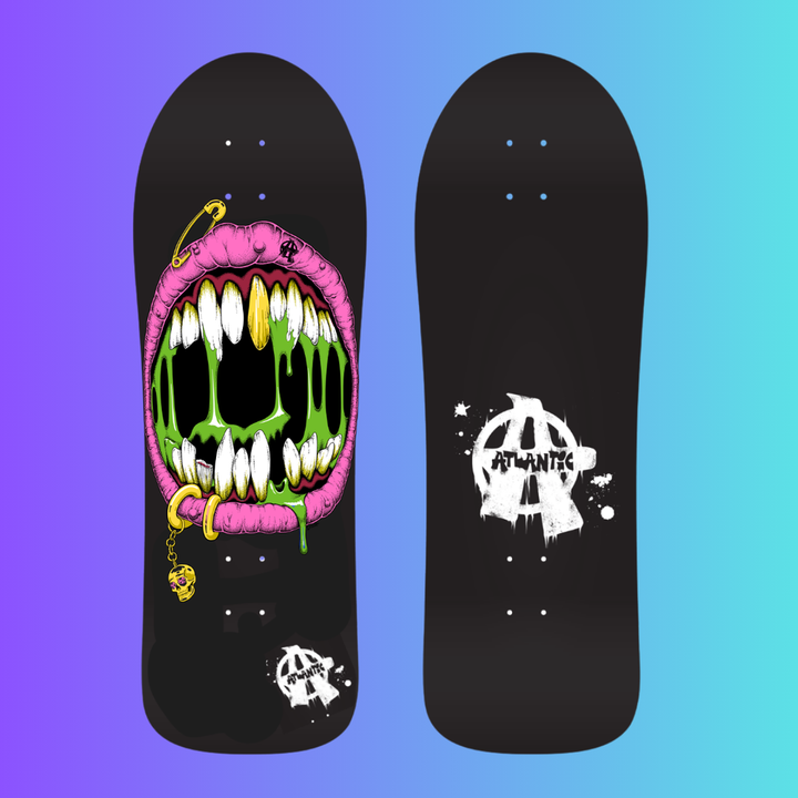 Hand-Painted Skateboard Deck - Slime Mouth Edition