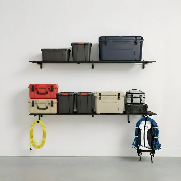 1' x 6' Garage Wall Mount Shelves - 2 Pack for Storage
