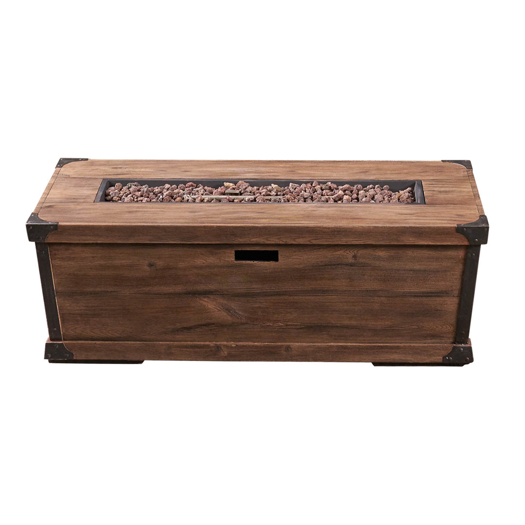 56" Outdoor Patio Rectangle Gas Burning MgO Fire Pit