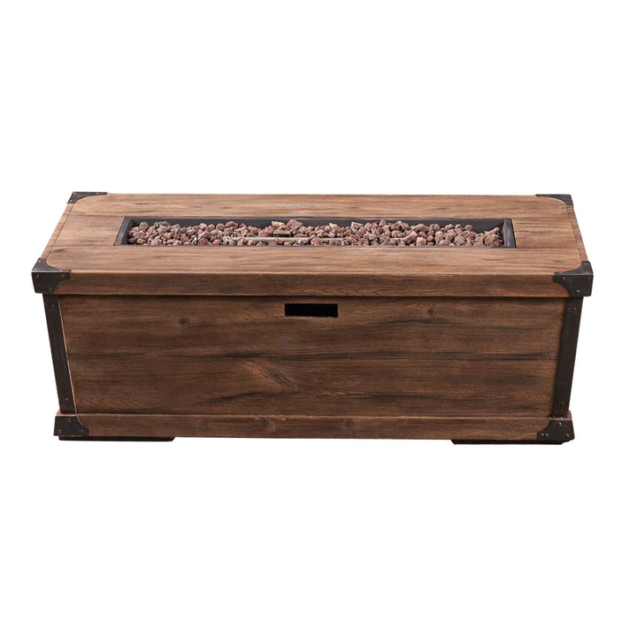 56" Outdoor Patio Rectangle Gas Burning MgO Fire Pit