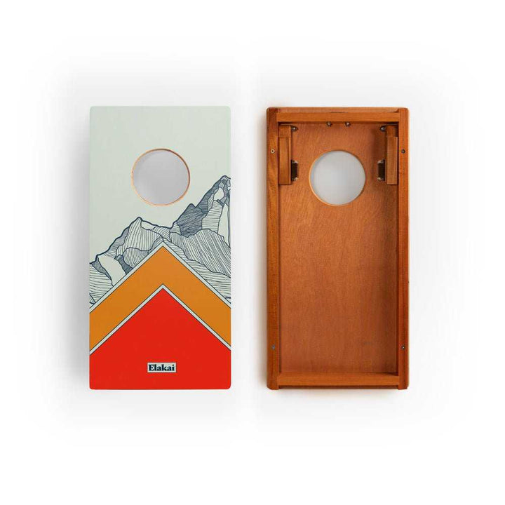Graphic Wood Travel Cornhole Set | Modern Angle Collection