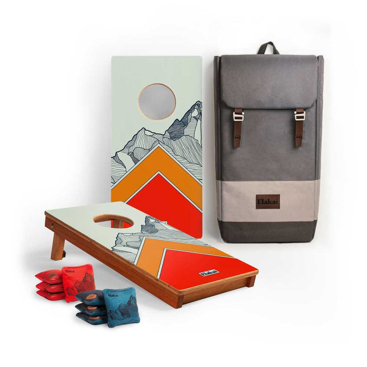 Graphic Wood Travel Cornhole Set | Modern Angle Collection