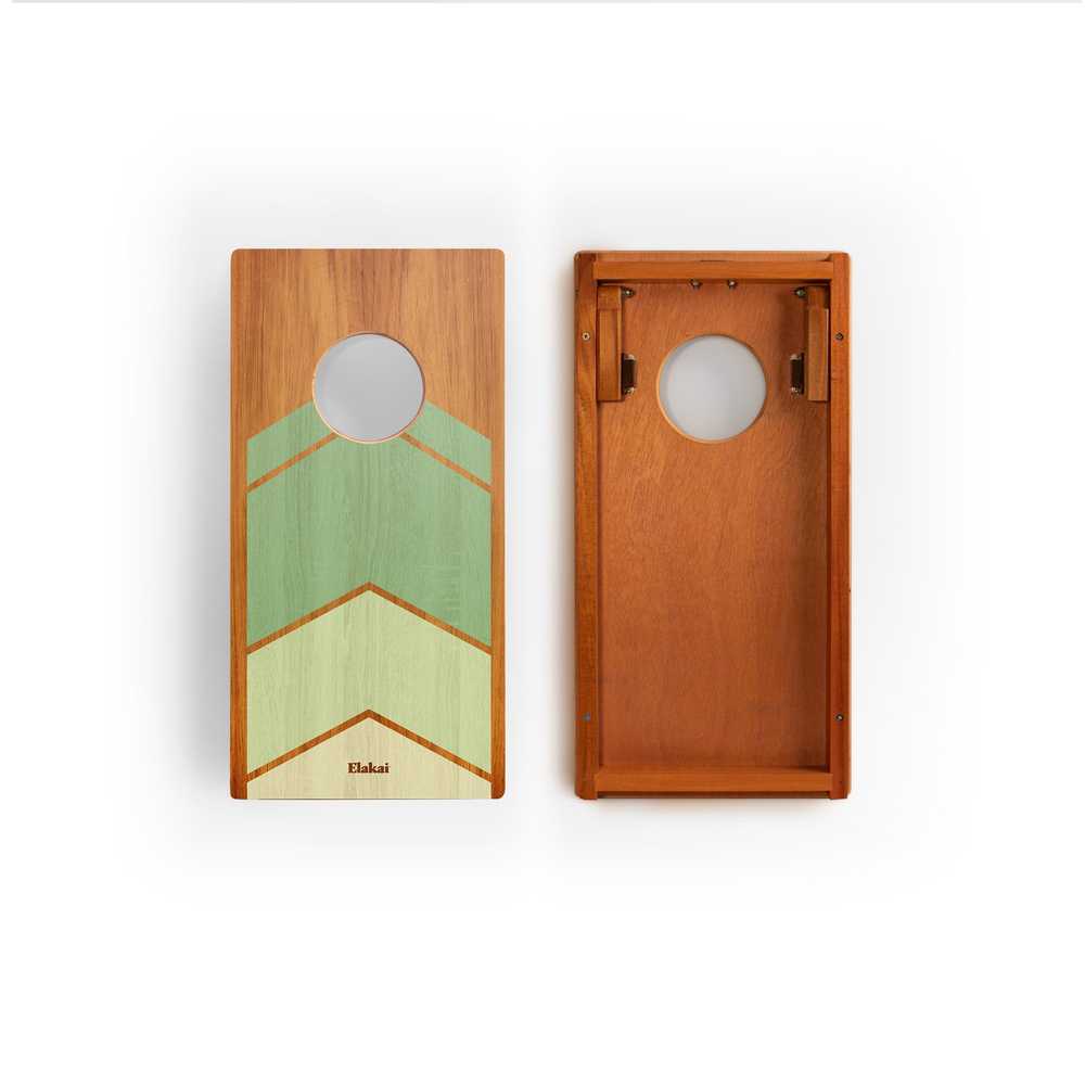 Graphic Wood Travel Cornhole Set | Modern Angle Collection