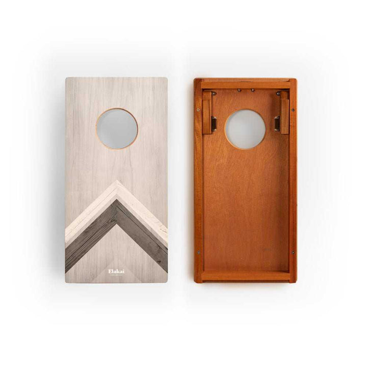 Graphic Wood Travel Cornhole Set | Modern Angle Collection