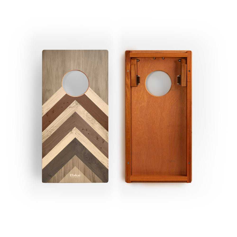 Graphic Wood Travel Cornhole Set | Modern Angle Collection