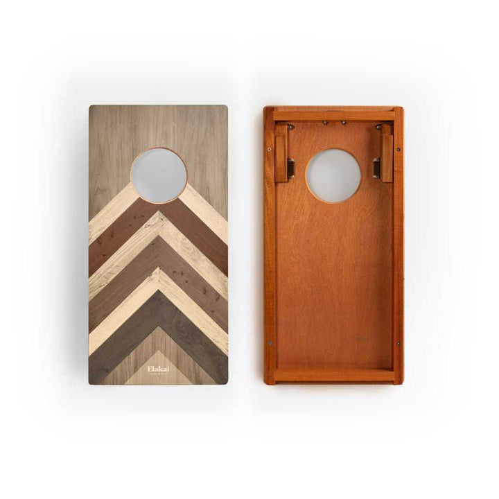 Graphic Wood Travel Cornhole Set | Modern Angle Collection