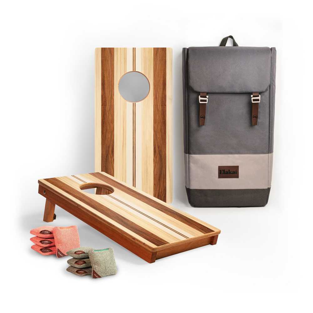 Wood Travel Cornhole Set | Natural Surf Beach Collection