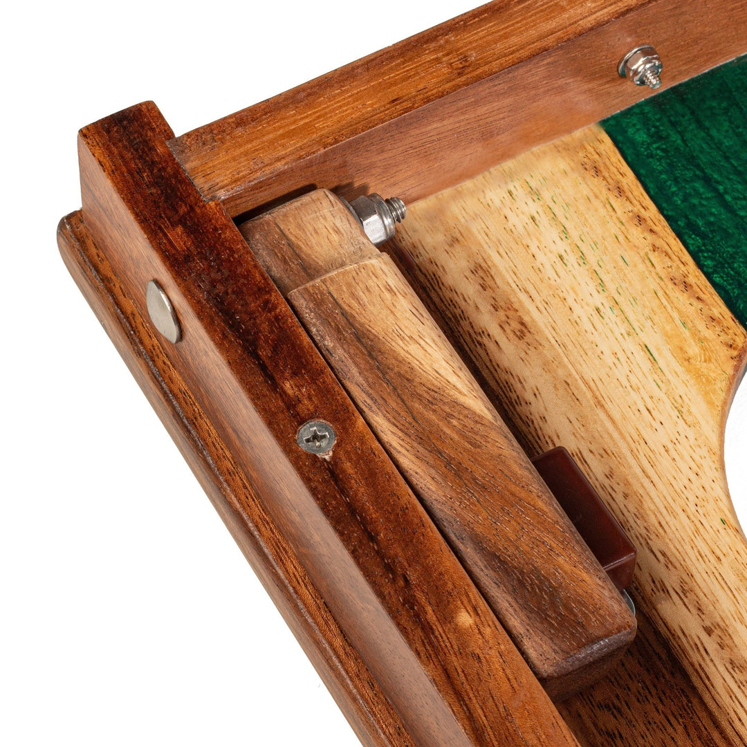 1ft x 2ft Resin & Wood Travel Cornhole Set | Live Edge River Collection