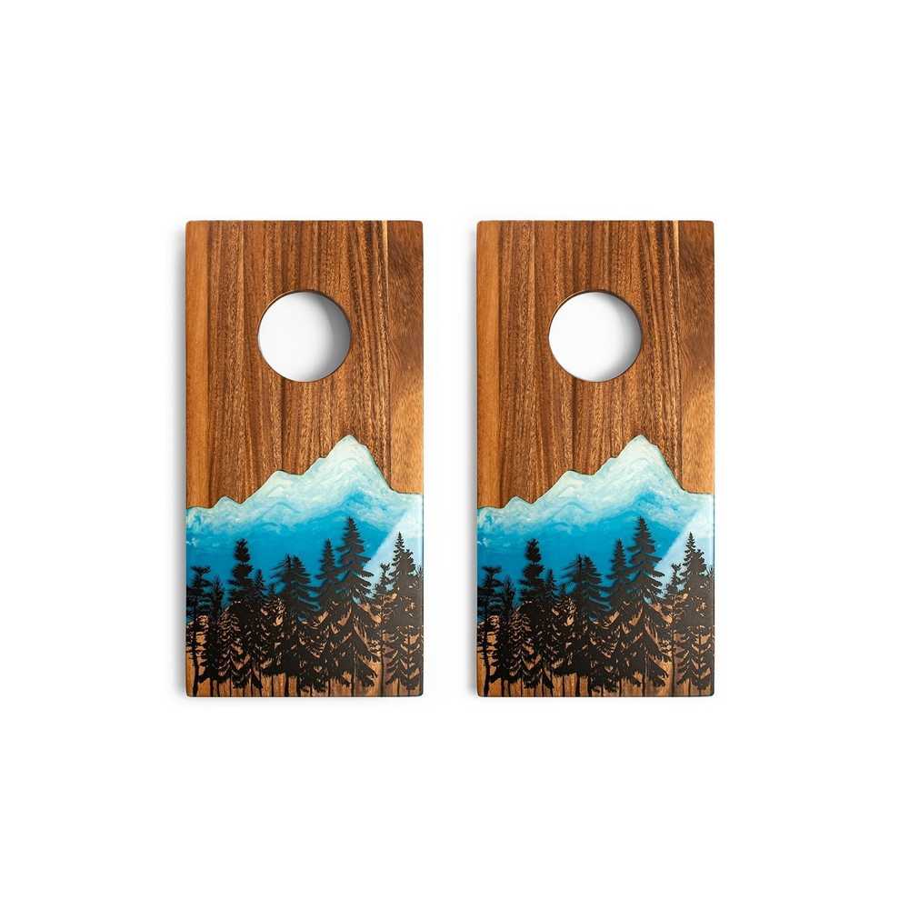 Travel Cornhole Set - 1ft x 2ft Resin & Wood Boards