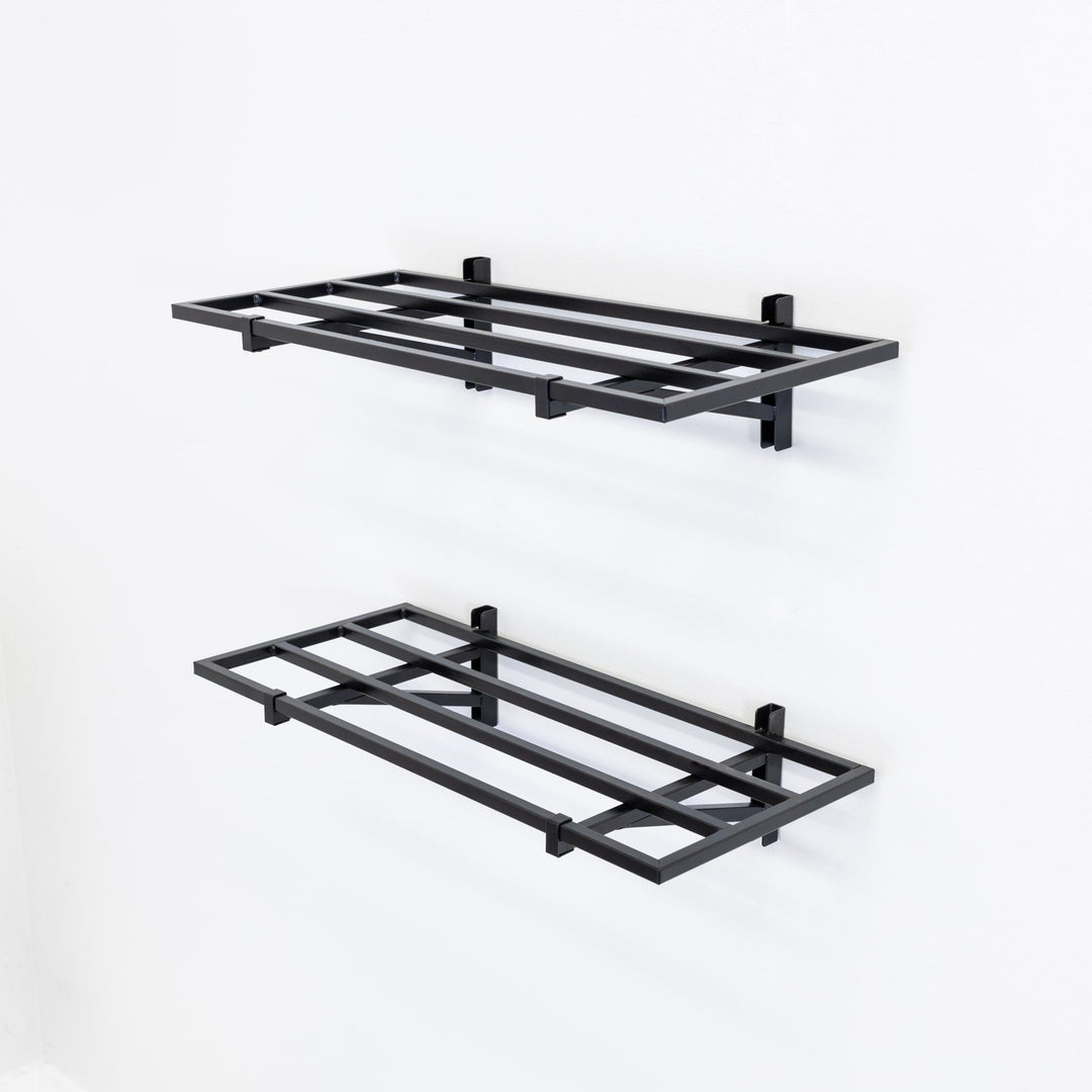 1' x 2' Garage Wall Mount Shelves - 2 Pack | Black