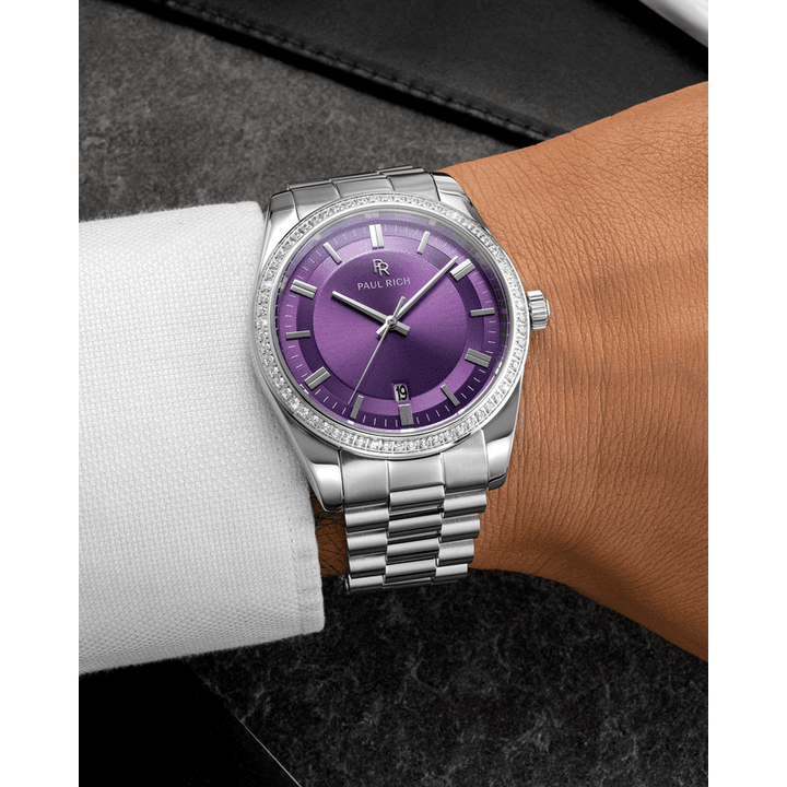Luxury Quartz Watch - Legacy Silver Plum