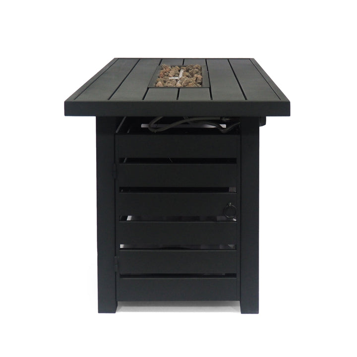 Rectangular Iron Fire Pit - 30,000 BTU - Tank Cover Inside