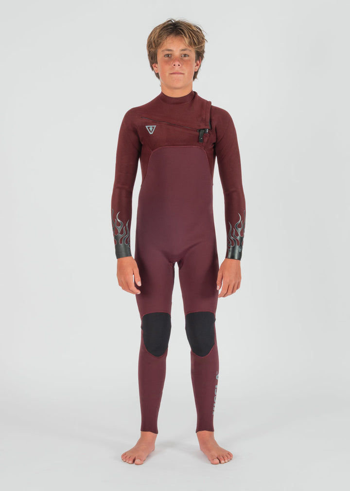 High Seas Boys Fire 3-2 Full Chest Zip Wetsuit