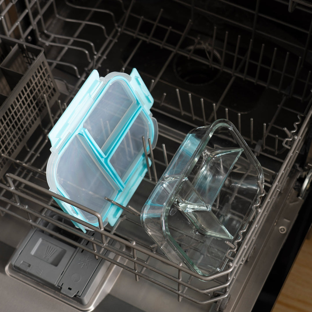 Glass Bento Box - 3 Sections Vanilla