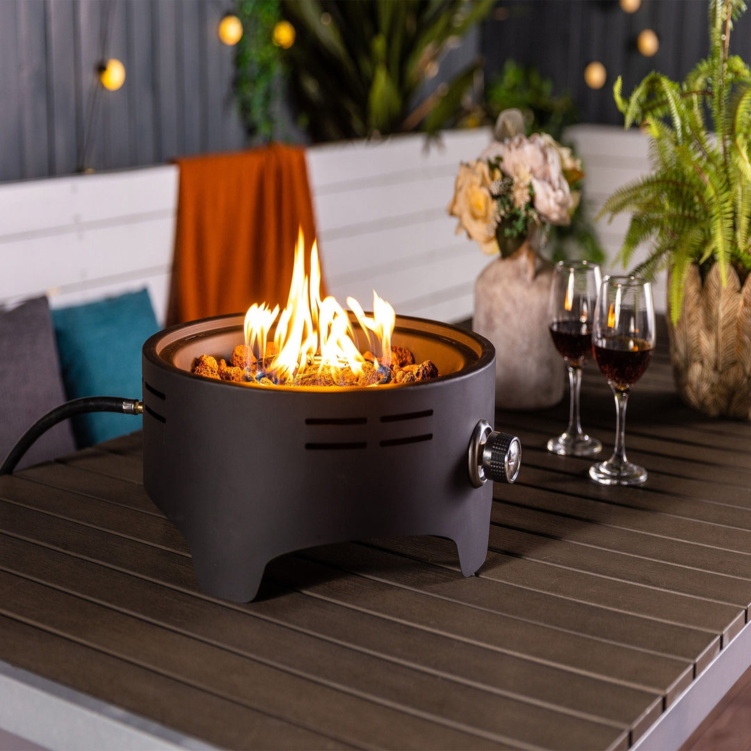 15" Propane Tabletop Gas Fire Pit for Outdoor Living Spaces