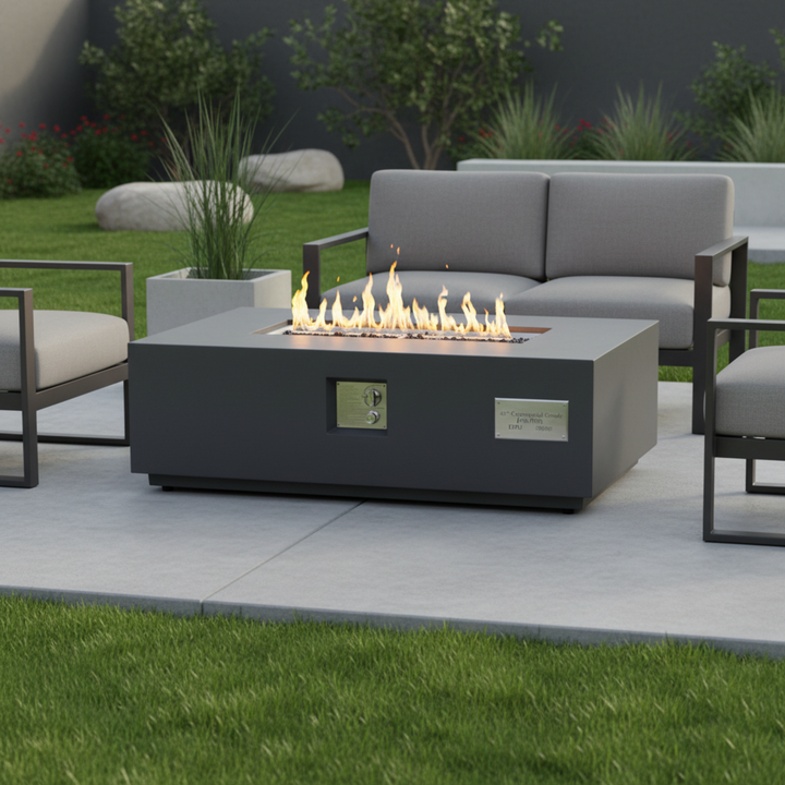 Volon Modern Rectangular Fire Pit Table