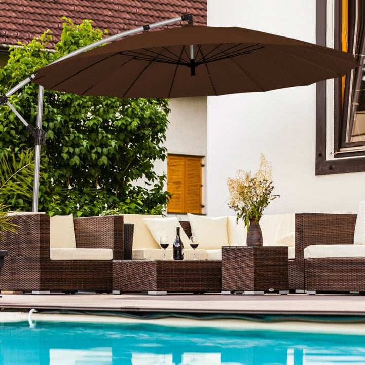 10 Feet Patio Offset Umbrella for Poolside and Garden