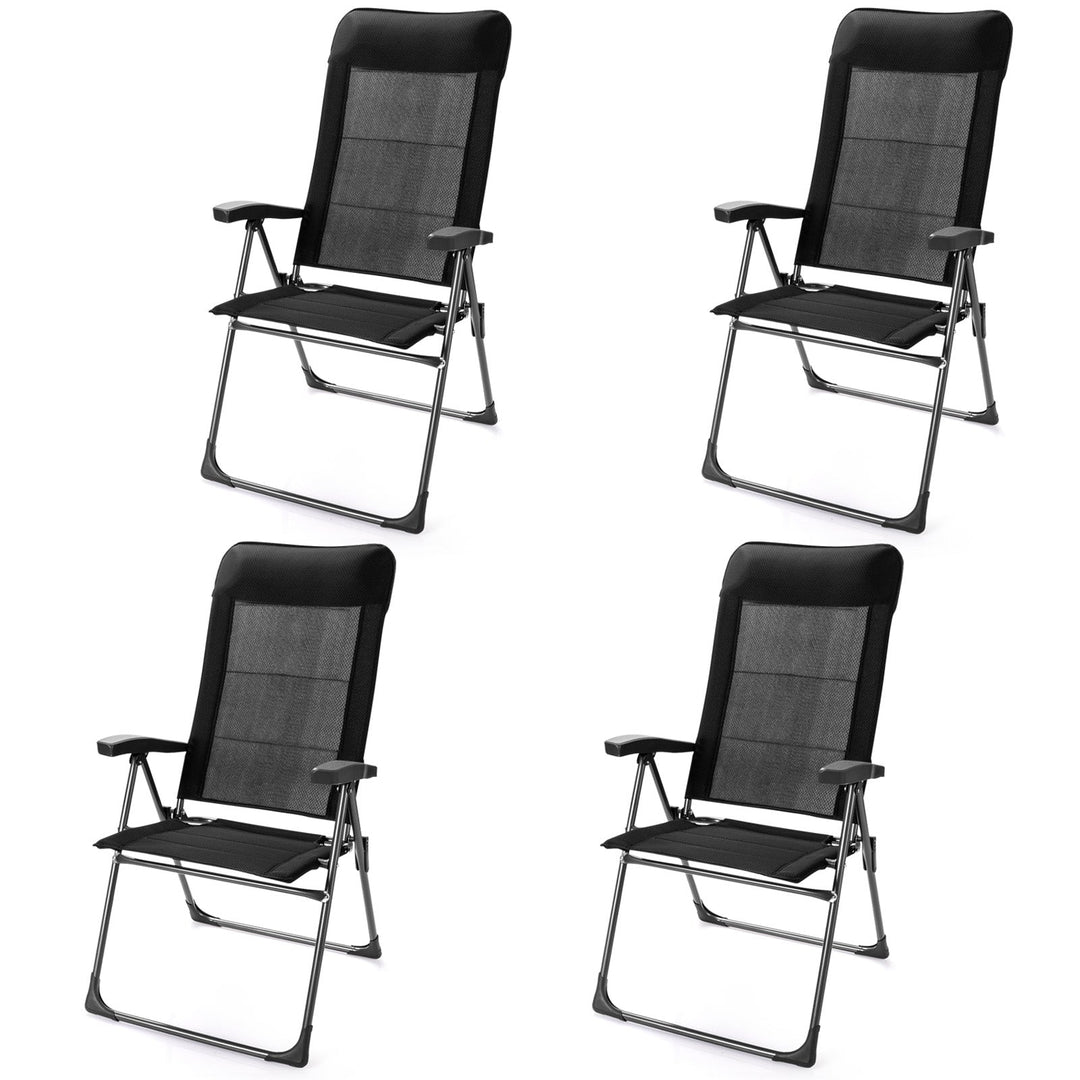 2 Pcs Portable Patio Folding Dining Chairs Setup