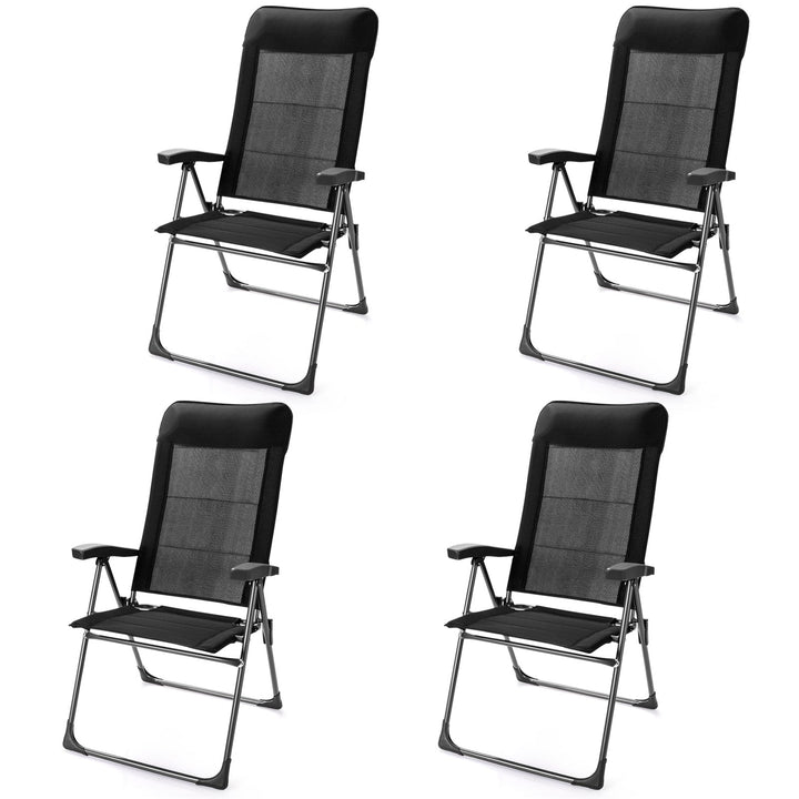 2 Pcs Portable Patio Folding Dining Chairs Setup